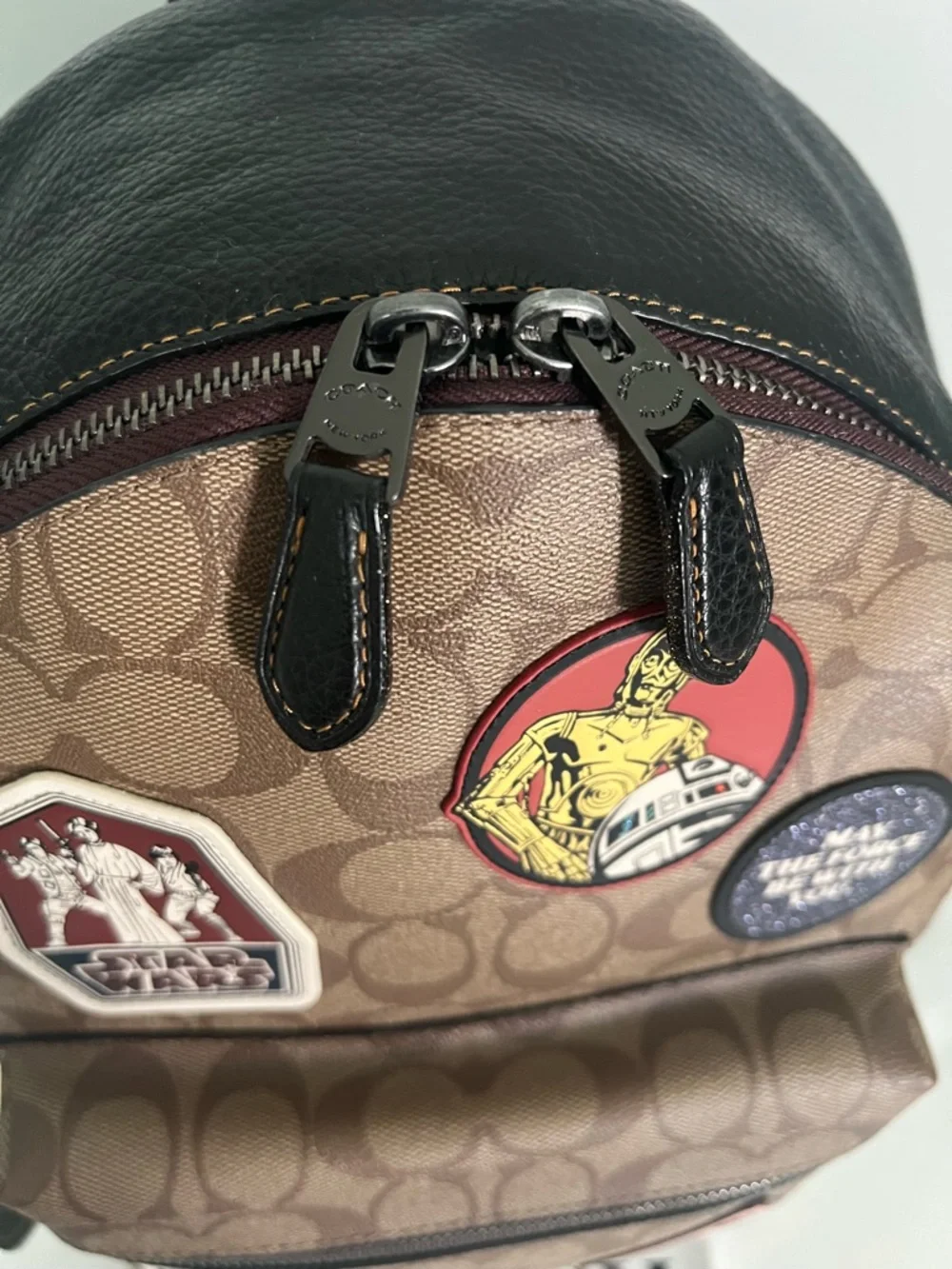 Star Wars X Coach Medium Charlie Backpack In Signature Canvas With Patches